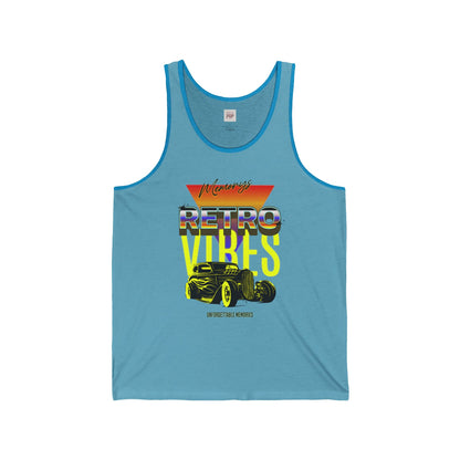 Unisex Jersey Tank - Retro Vibes Graphic Tee for Summer Fun