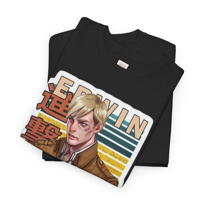 Attack On Titan Erwin Smith Unisex Heavy Cotton Tee - Vibrant and Stylish Design for Otaku Heads