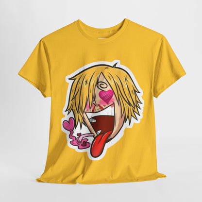 One Piece Sanji Unisex Heavy Cotton Tee - Vibrant and Stylish Design for Otaku Heads