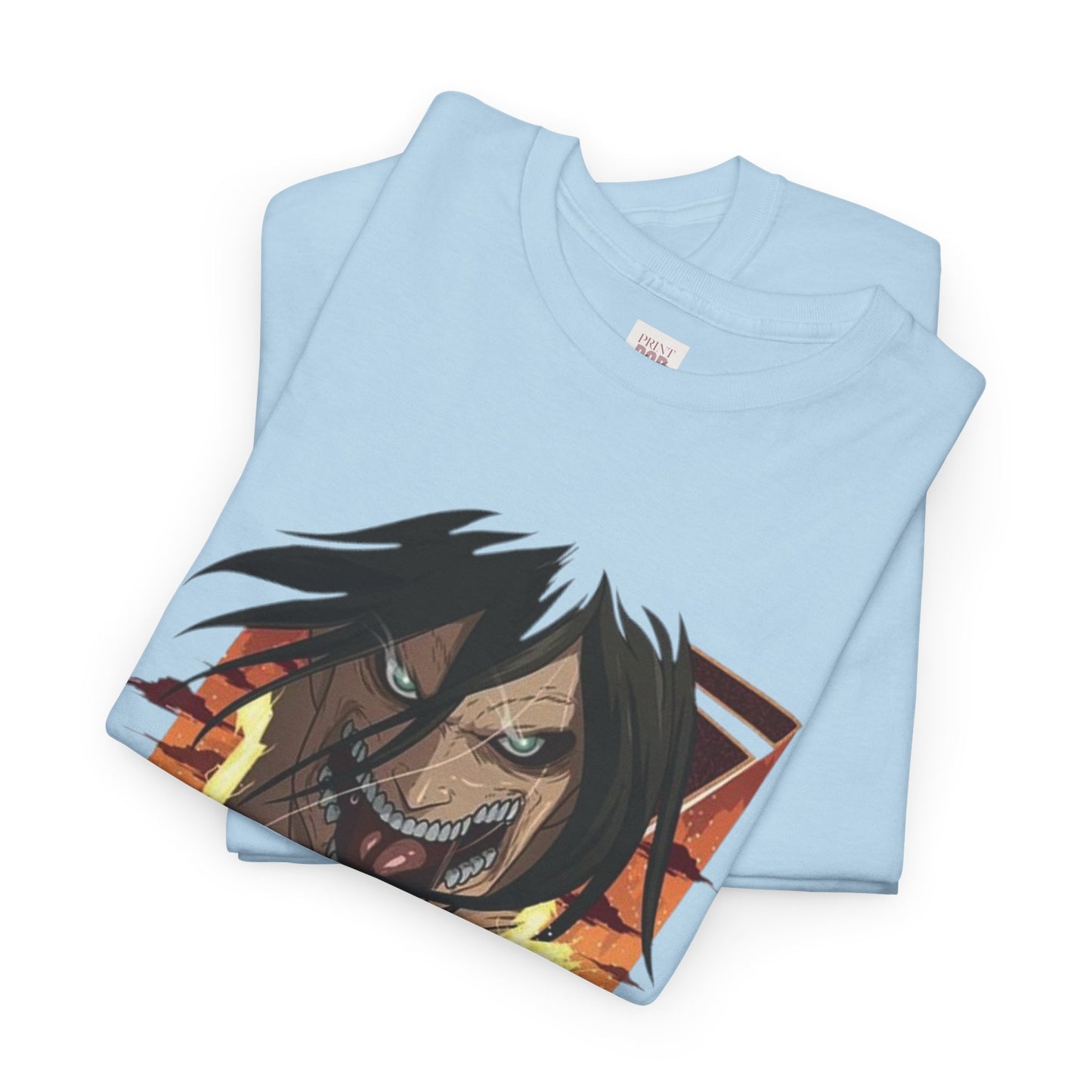 Attack On Titan Eren Jaeger Unisex Heavy Cotton Tee - Vibrant and Stylish Design for Otaku Heads