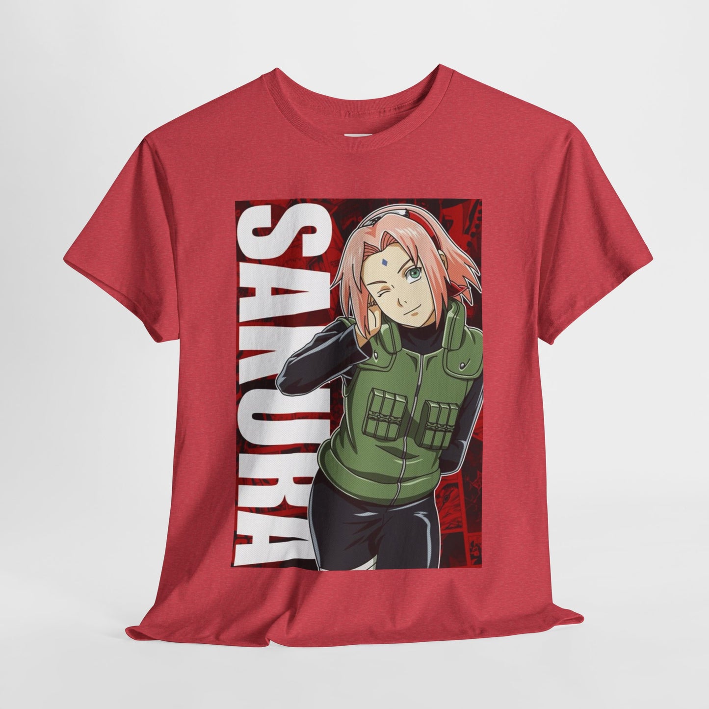 Naruto Shippuden Sakura Unisex Heavy Cotton Tee - Vibrant and Stylish Design for Otaku Heads