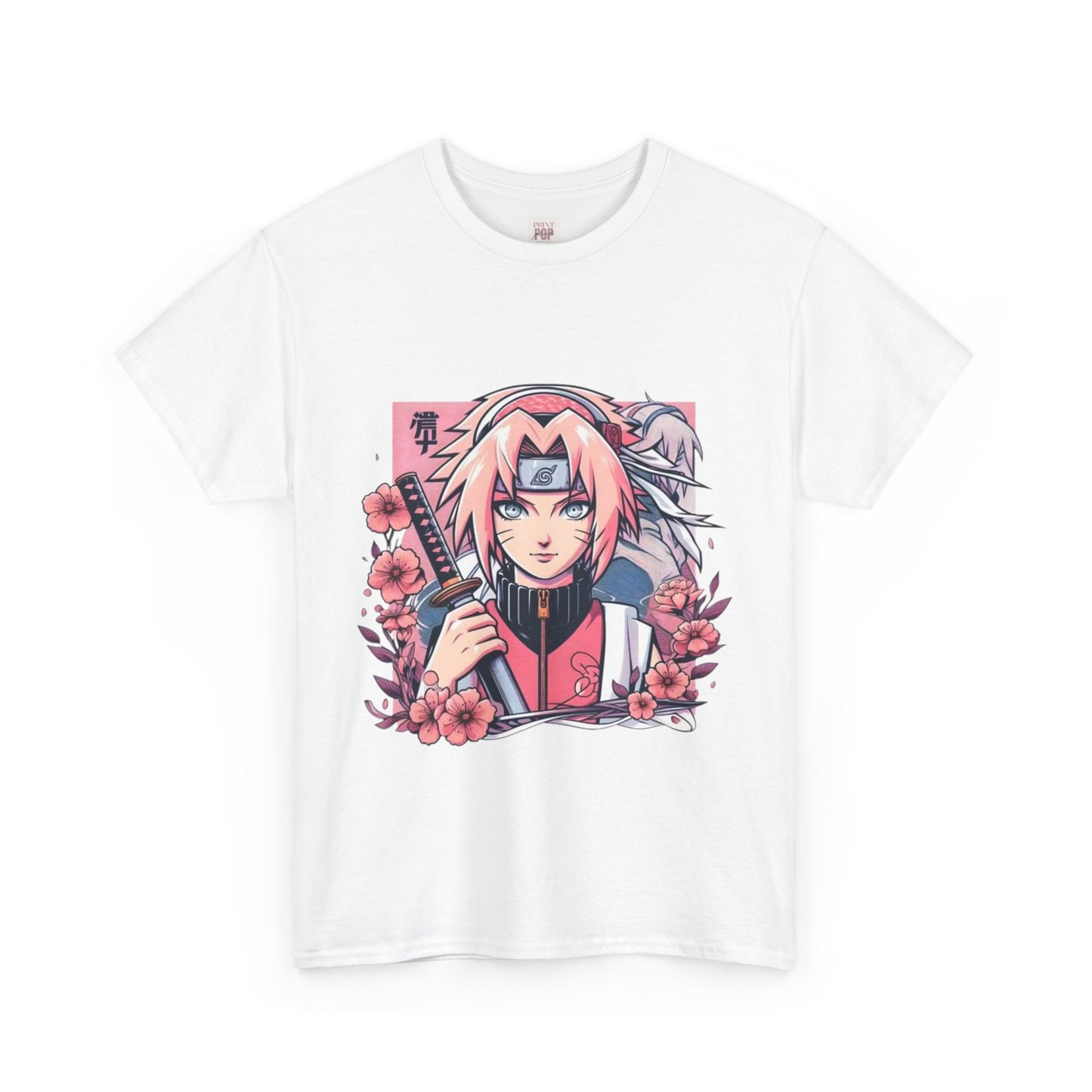 Naruto Shippuden Sakura Unisex Heavy Cotton Tee - Vibrant and Stylish Design for Otaku Heads