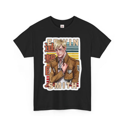 Attack On Titan Erwin Smith Unisex Heavy Cotton Tee - Vibrant and Stylish Design for Otaku Heads