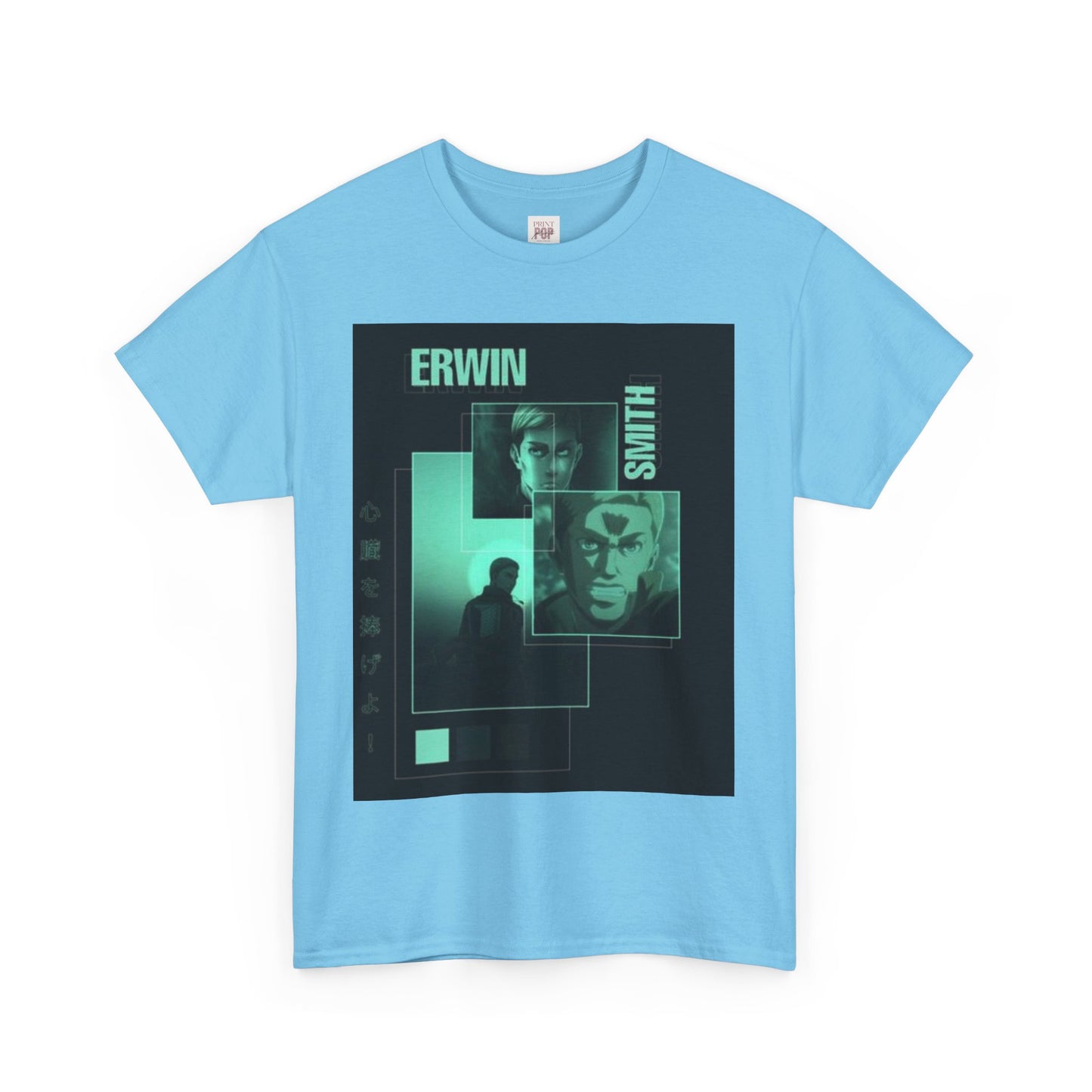 Attack On Titan Erwin Smith Unisex Heavy Cotton Tee - Vibrant and Stylish Design for Otaku Heads