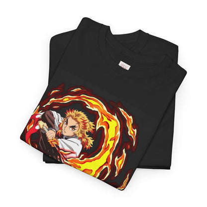 Demon Slayer Kyōjurō Rengoku Unisex Heavy Cotton Tee - Vibrant and Stylish Design for Otaku Heads