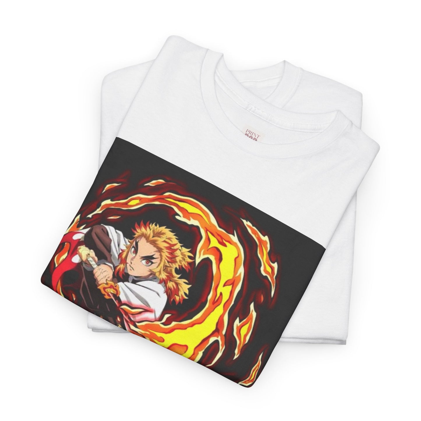 Demon Slayer Kyōjurō Rengoku Unisex Heavy Cotton Tee - Vibrant and Stylish Design for Otaku Heads