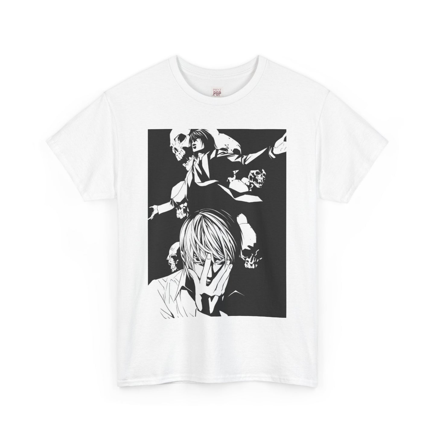 Death Note Light Yagami Unisex Heavy Cotton Tee - Vibrant and Stylish Design for Otaku Heads