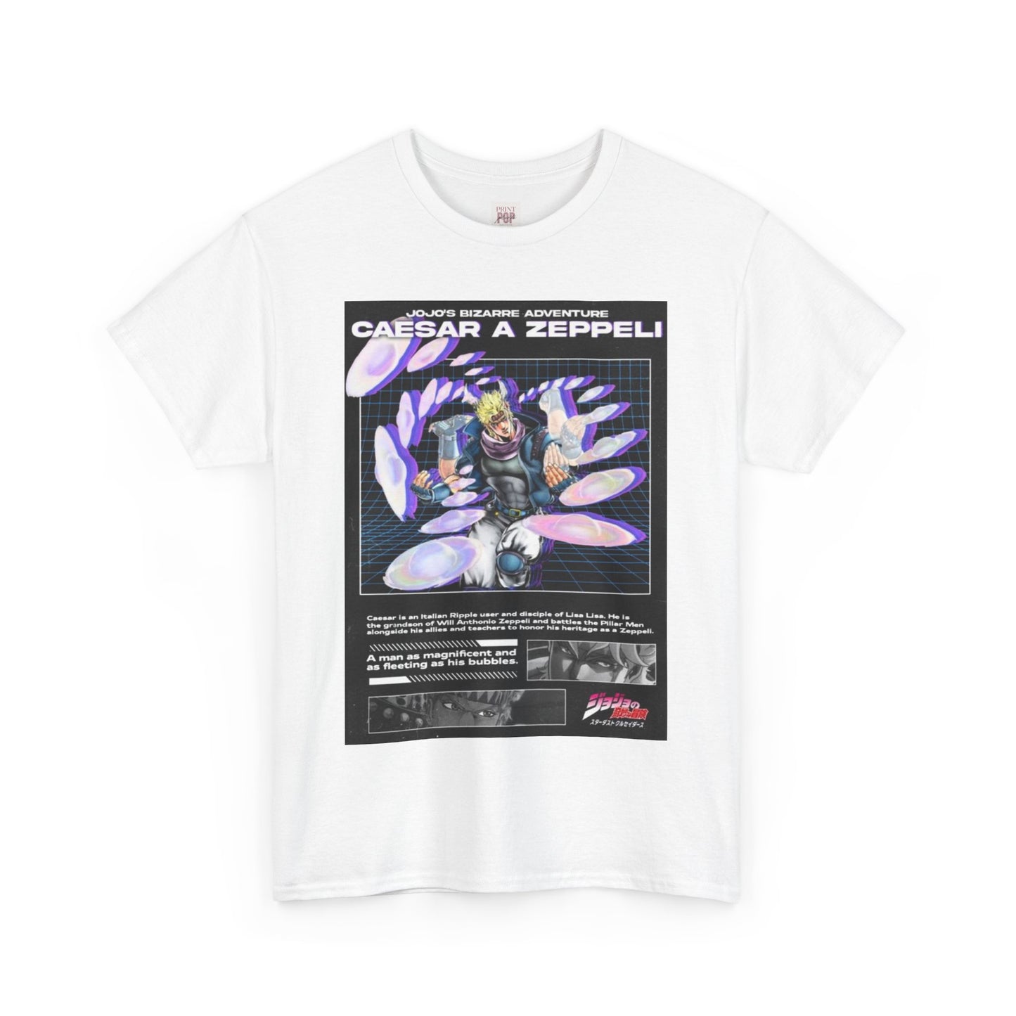 Jojo's Bizarre Adventure Caesar A. Zeppeli Unisex Heavy Cotton Tee - Vibrant and Stylish Design for Otaku Heads