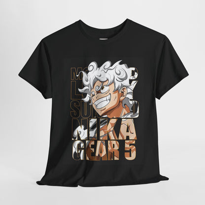 One Piece Luffy Unisex Heavy Cotton Tee - Nika Gear 5 Graphic T-Shirt