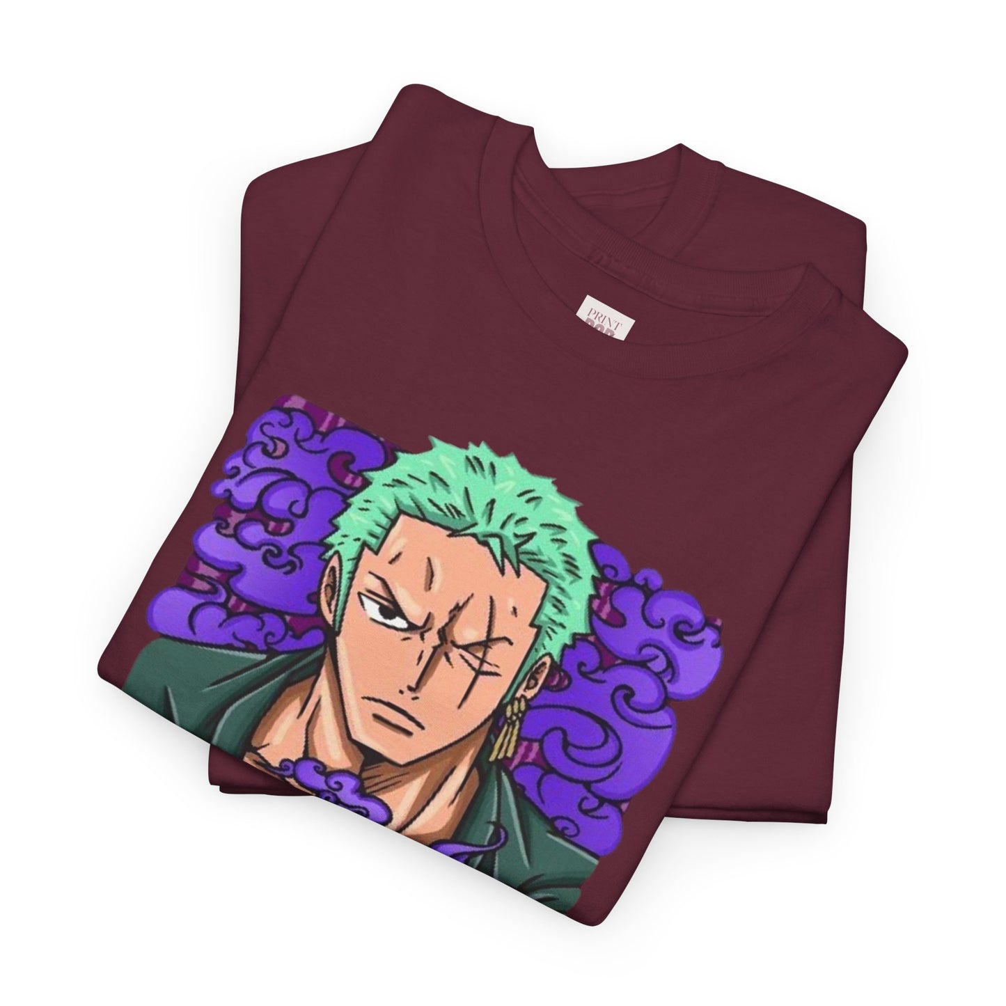 One Piece Zoro Unisex Heavy Cotton Tee - Vibrant and Stylish Design for Otaku Heads