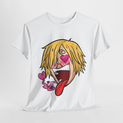 One Piece Sanji Unisex Heavy Cotton Tee - Vibrant and Stylish Design for Otaku Heads