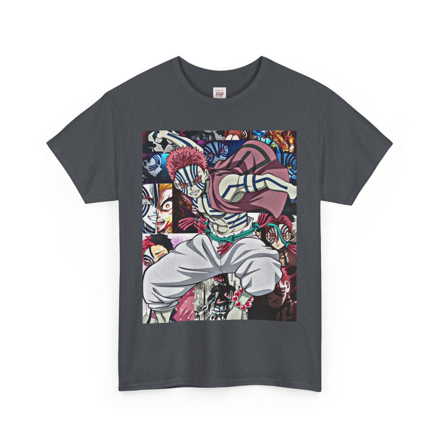 Demon Slayer Akaza Unisex Heavy Cotton Tee - Vibrant and Stylish Design for Otaku Heads