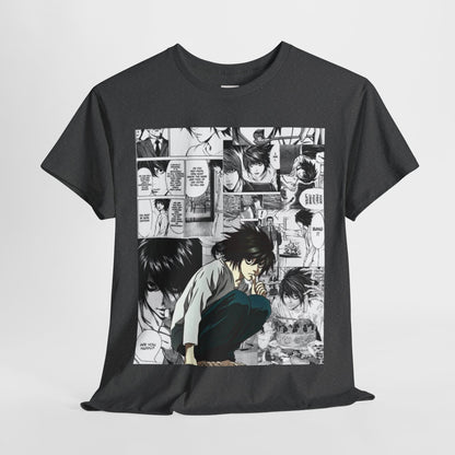 Death Note L Lawliet Unisex Heavy Cotton Tee - Vibrant and Stylish Design for Otaku Heads