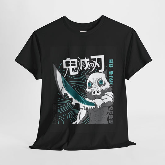 Demon Slayer Inosuke Hashibira Unisex Heavy Cotton Tee - Vibrant and Stylish Design for Otaku Heads