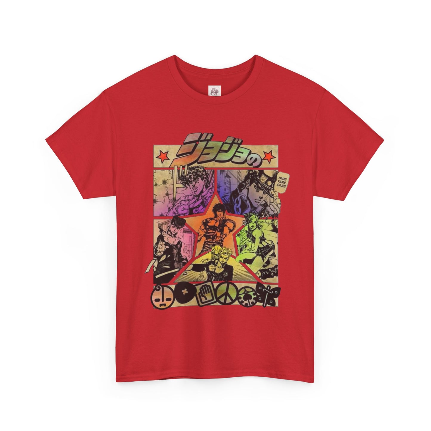 Jojo's Bizarre Adventure Unisex Heavy Cotton Tee - Vibrant and Stylish Design for Otaku Heads