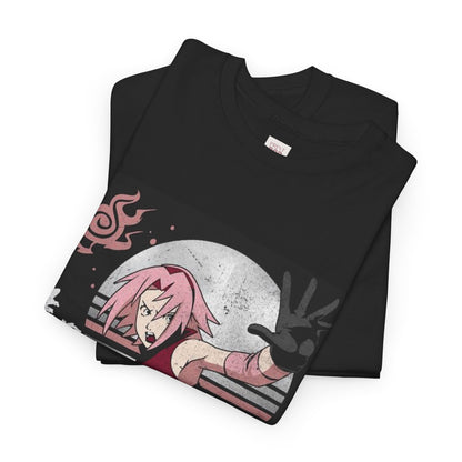 Naruto Shippuden Sakura Unisex Heavy Cotton Tee - Vibrant and Stylish Design for Otaku Heads