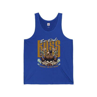 Unisex Jersey Tank - "The Real Boss" Money on My Mind Design