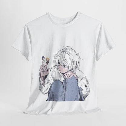 Death Note Nate River (Near) Unisex Heavy Cotton Tee - Vibrant and Stylish Design for Otaku Heads