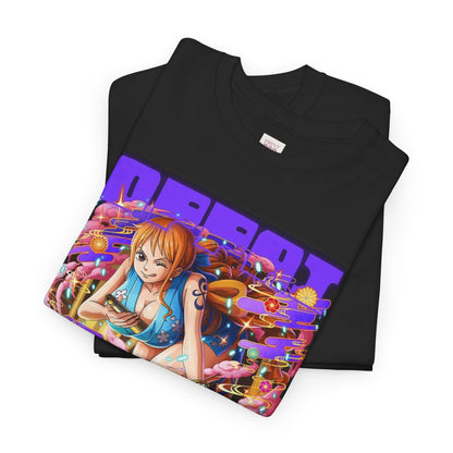 One Piece Nami Unisex Heavy Cotton Tee - Vibrant and Stylish Design for Otaku Heads