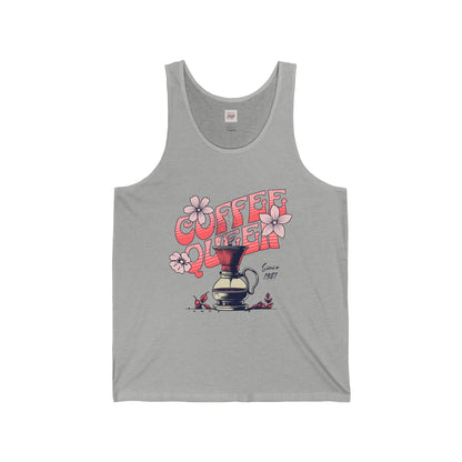 Coffee Queen Unisex Jersey Tank - Casual Summer Tee for Coffee Lovers