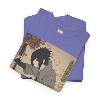 Naruto Shippuden Uchiha Sasuke Unisex Heavy Cotton Tee - Vibrant and Stylish Design for Otaku Heads