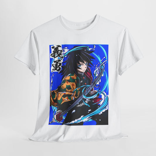 Demon Slayer Giyu Tomioka Unisex Heavy Cotton Tee - Vibrant and Stylish Design for Otaku Heads