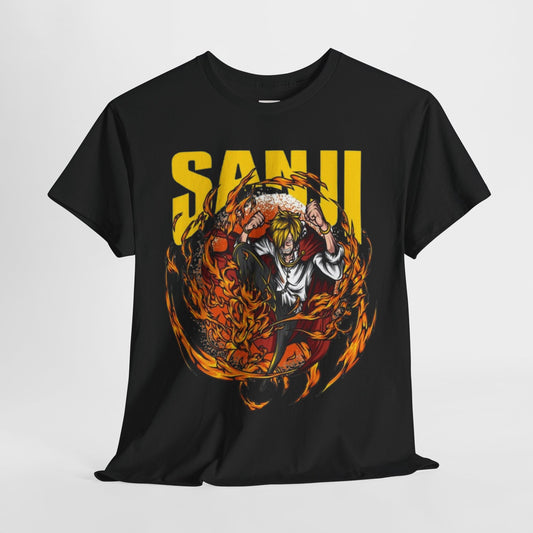 One Piece Sanji Unisex Heavy Cotton Tee - Vibrant and Stylish Design for Otaku Heads