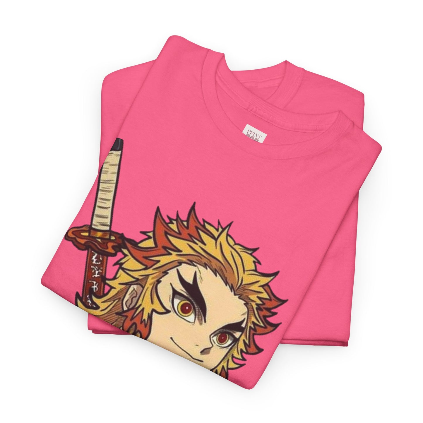 Demon Slayer Kyōjurō Rengoku Unisex Heavy Cotton Tee - Vibrant and Stylish Design for Otaku Heads