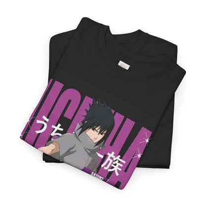 Naruto Shippuden Uchiha Sasuke Unisex Heavy Cotton Tee - Vibrant and Stylish Design for Otaku Heads