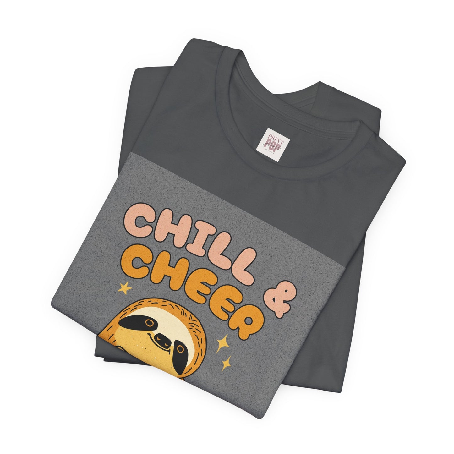 Chill & Cheer Sloth T-Shirt - Unisex Short Sleeve Tee for Relaxed Sundays