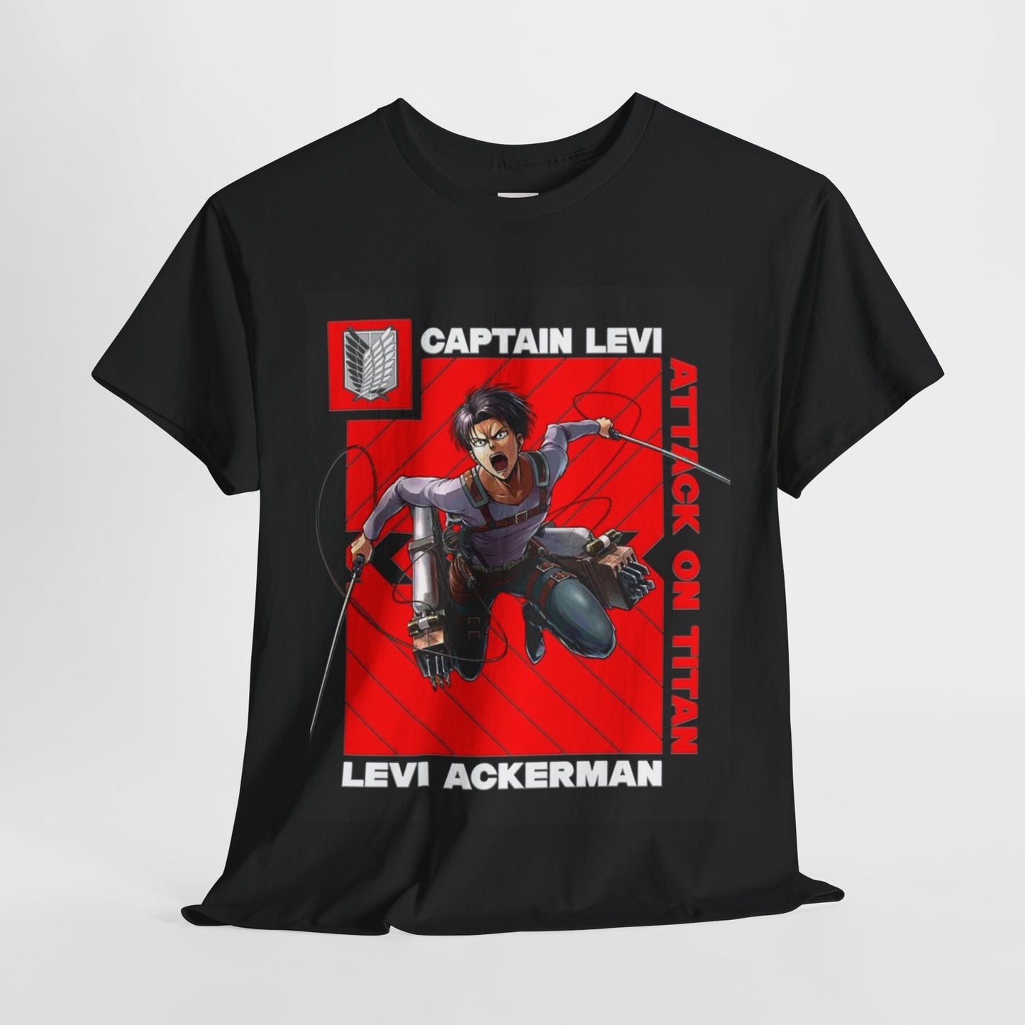 Attack On Titan Levi Ackerman Unisex Heavy Cotton Tee - Vibrant and Stylish Design for Otaku Heads