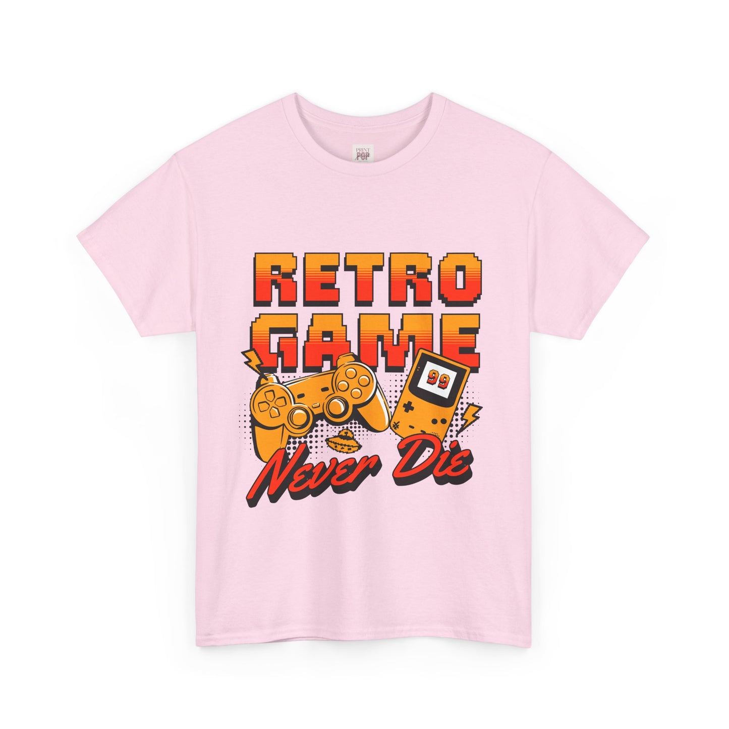 Retro Game Never Die Unisex Heavy Cotton Tee - Perfect for Gamers