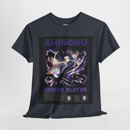 Demon Slayer Kocho Shinobu Unisex Heavy Cotton Tee - Vibrant and Stylish Design for Otaku Heads