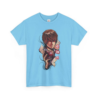 Death Note Light Yagami Unisex Heavy Cotton Tee - Vibrant and Stylish Design for Otaku Heads