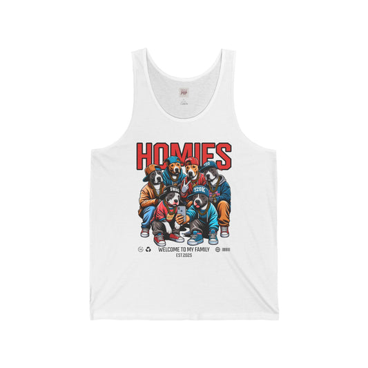 Homies Unisex Jersey Tank - Cool Graphic Tee for Friends & Family