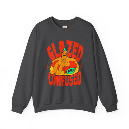 Glazed and Confused Crewneck Sweatshirt - Funny Unisex Pullover for Casual Comfort