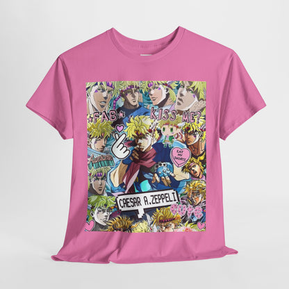 Jojo's Bizarre Adventure Caesar A. Zeppeli Unisex Heavy Cotton Tee - Vibrant and Stylish Design for Otaku Heads