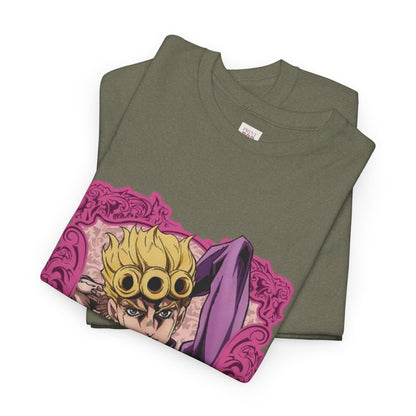 Jojo's Bizarre Adventure Giorno Giovanna Unisex Heavy Cotton Tee - Vibrant and Stylish Design for Otaku Heads