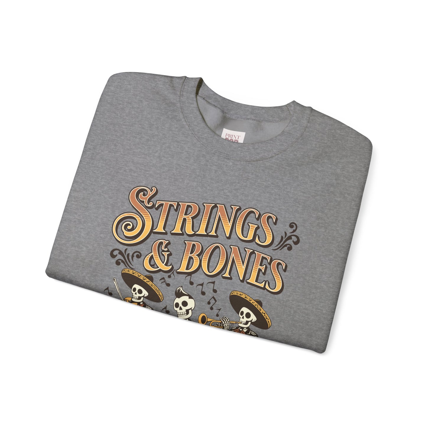 Festive Strings & Bones Quoted Crewneck Unisex Heavy Blend Premium and Comfortable Sweatshirt