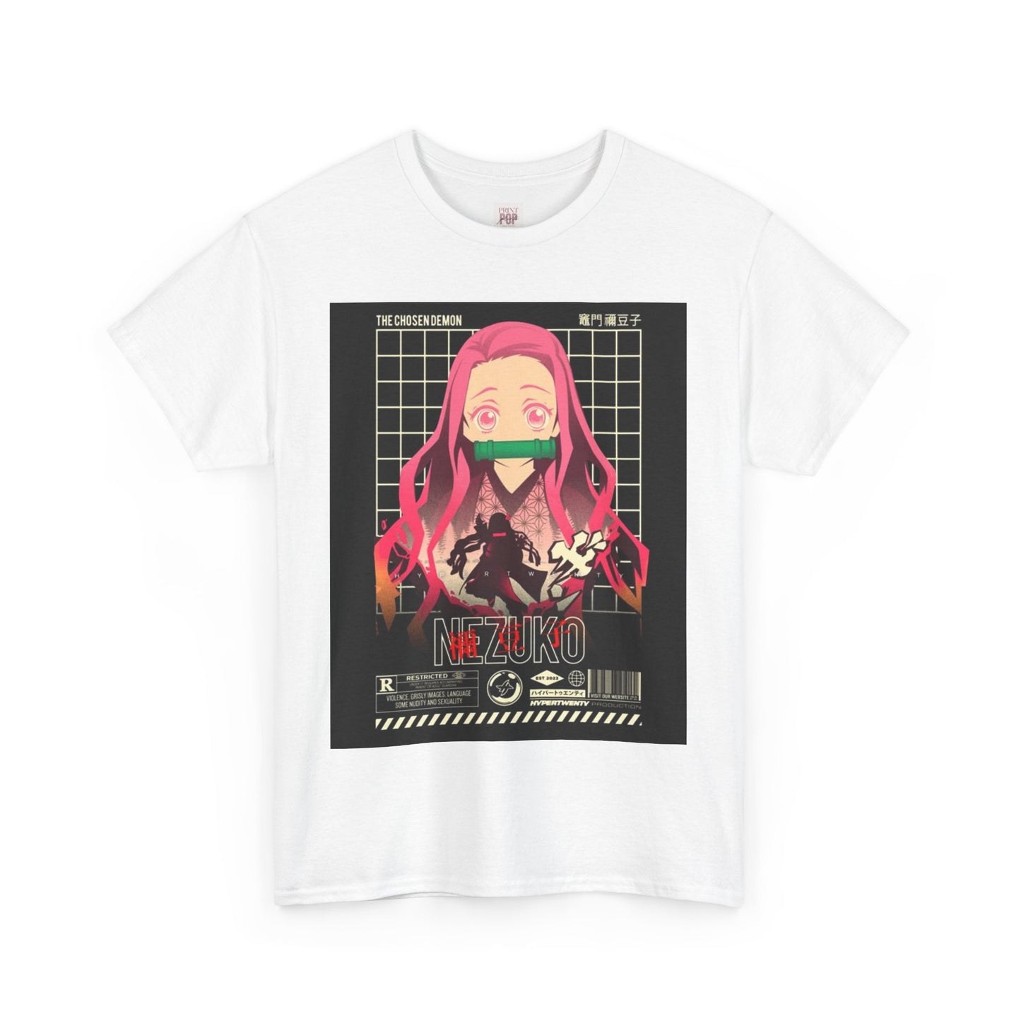 Demon Slayer Nezuko Kamado Unisex Heavy Cotton Tee - Vibrant and Stylish Design for Otaku Heads