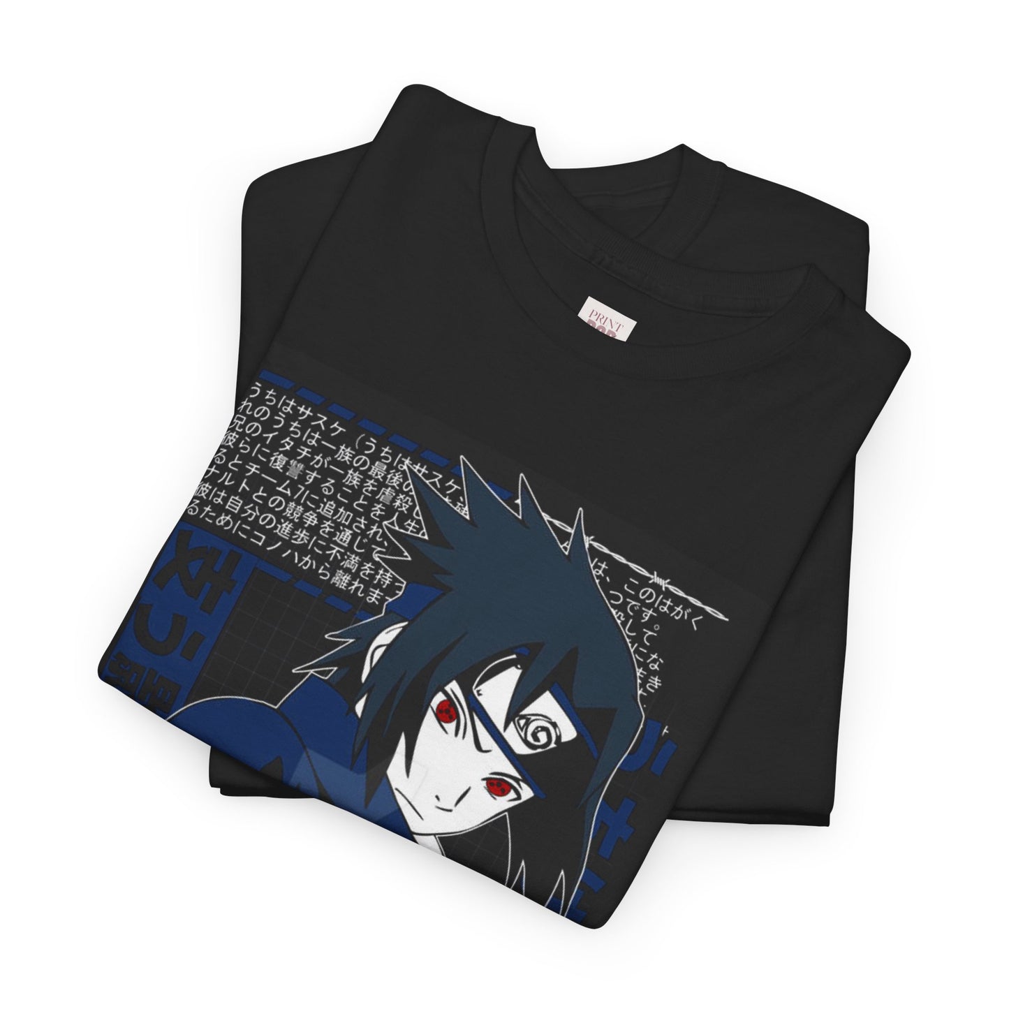 Naruto Shippuden Uchiha Sasuke Unisex Heavy Cotton Tee - Vibrant and Stylish Design for Otaku Heads