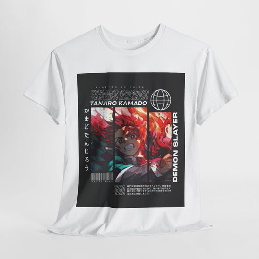 Demon Slayer Kamado Tanjiro Unisex Heavy Cotton Tee - Vibrant and Stylish Design for Otaku Heads