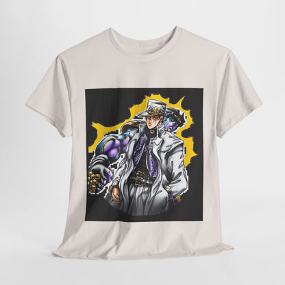 Jojo's Bizarre Adventure Jotaro Kujo Unisex Heavy Cotton Tee - Vibrant and Stylish Design for Otaku Heads