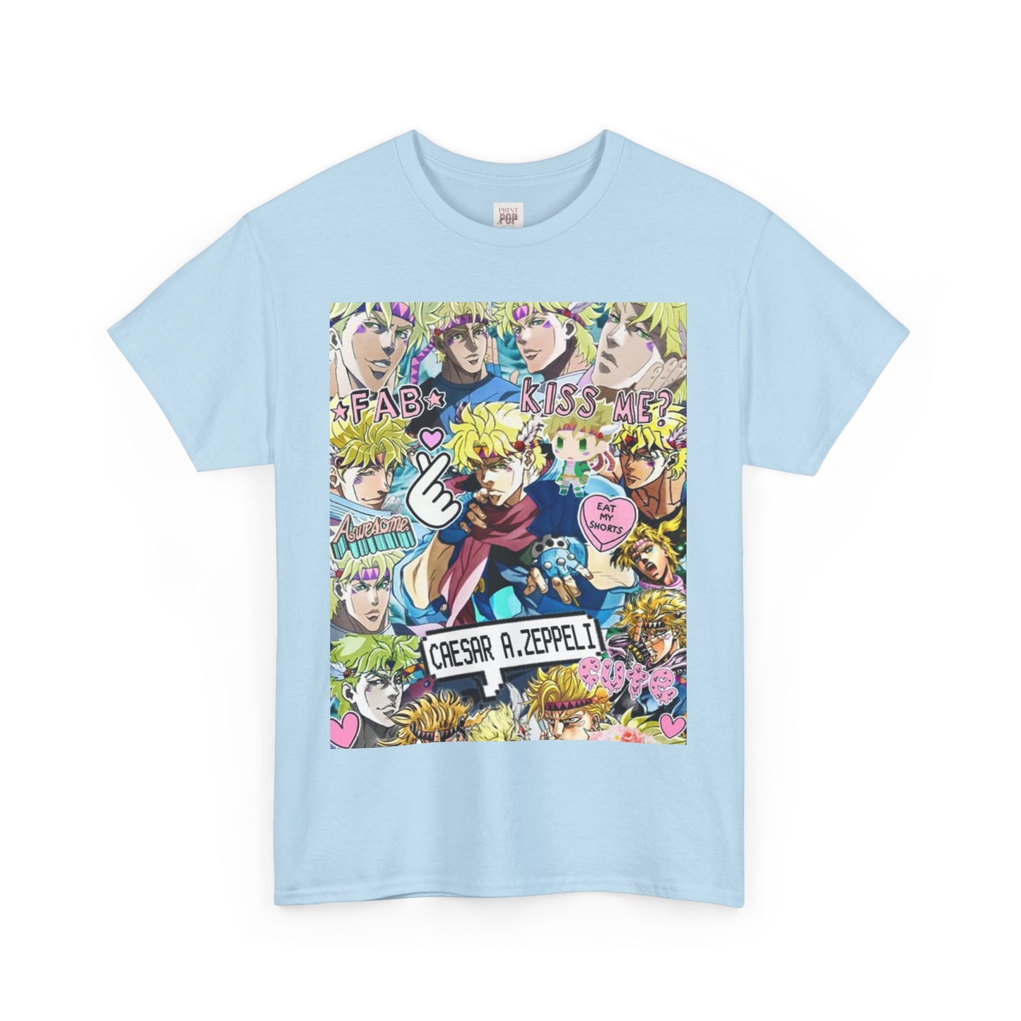 Jojo's Bizarre Adventure Caesar A. Zeppeli Unisex Heavy Cotton Tee - Vibrant and Stylish Design for Otaku Heads