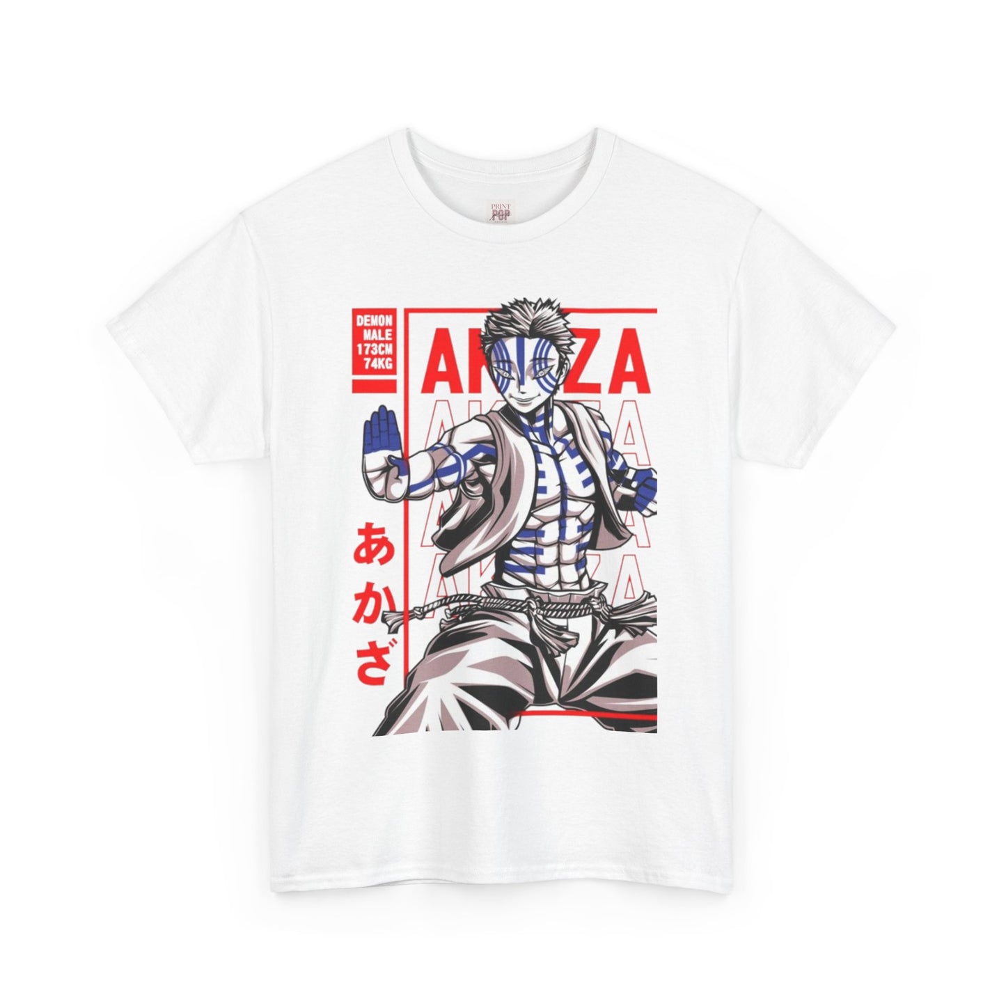 Demon Slayer Akaza Unisex Heavy Cotton Tee - Vibrant and Stylish Design for Otaku Heads