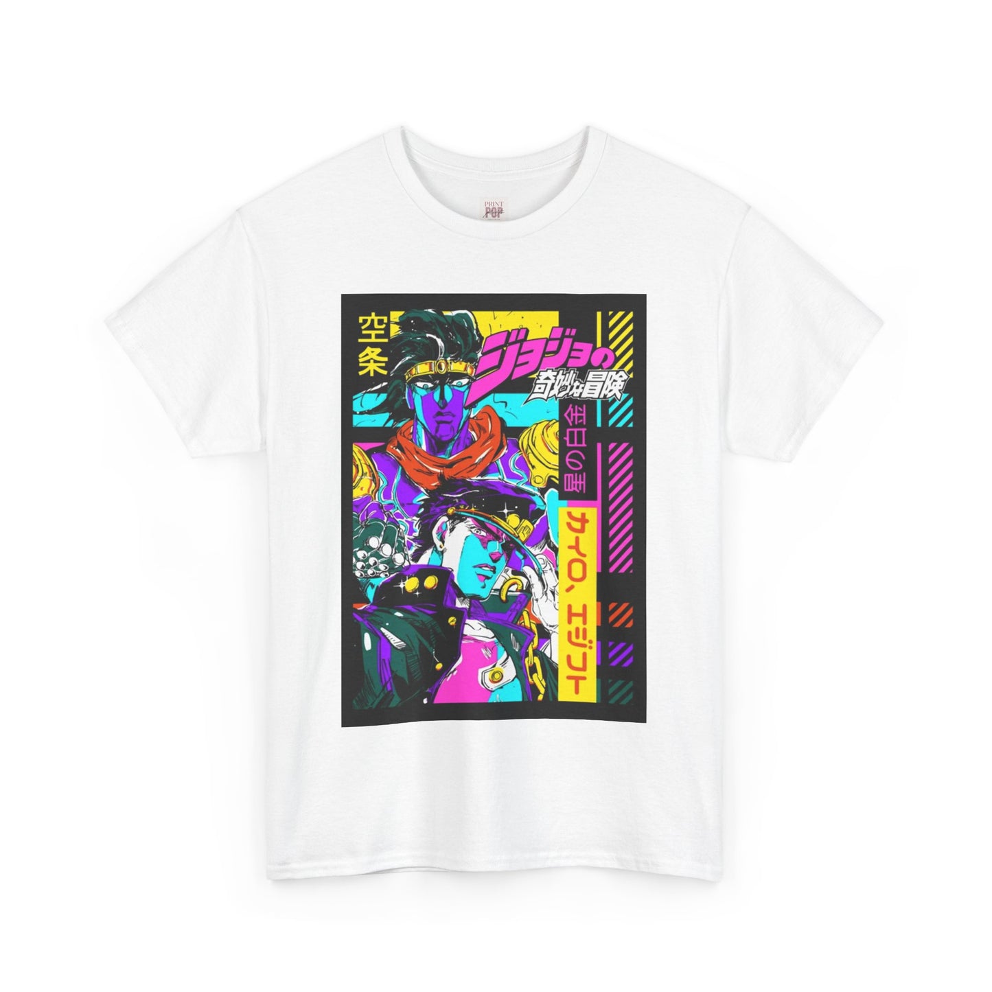 Jojo's Bizarre Adventure Unisex Heavy Cotton Tee - Vibrant and Stylish Design for Otaku Heads