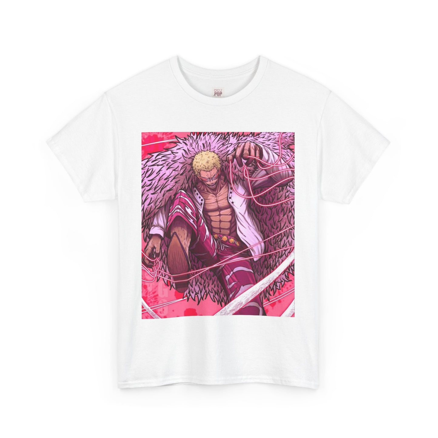 One Piece Don Quixote Doflamingo Unisex Heavy Cotton Tee - Vibrant and Stylish Design for Otaku Heads