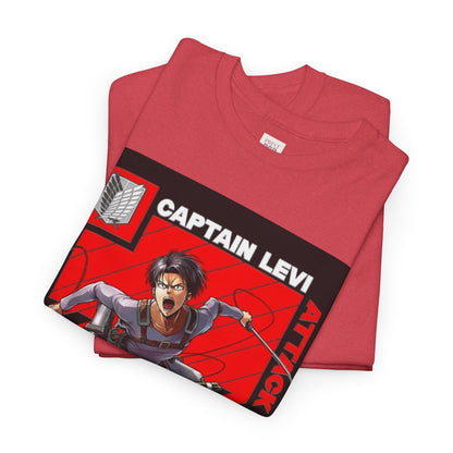 Attack On Titan Levi Ackerman Unisex Heavy Cotton Tee - Vibrant and Stylish Design for Otaku Heads