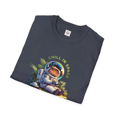 Chill in Space Astronaut T-Shirt - Unisex Softstyle Tee for Cosmic Lovers