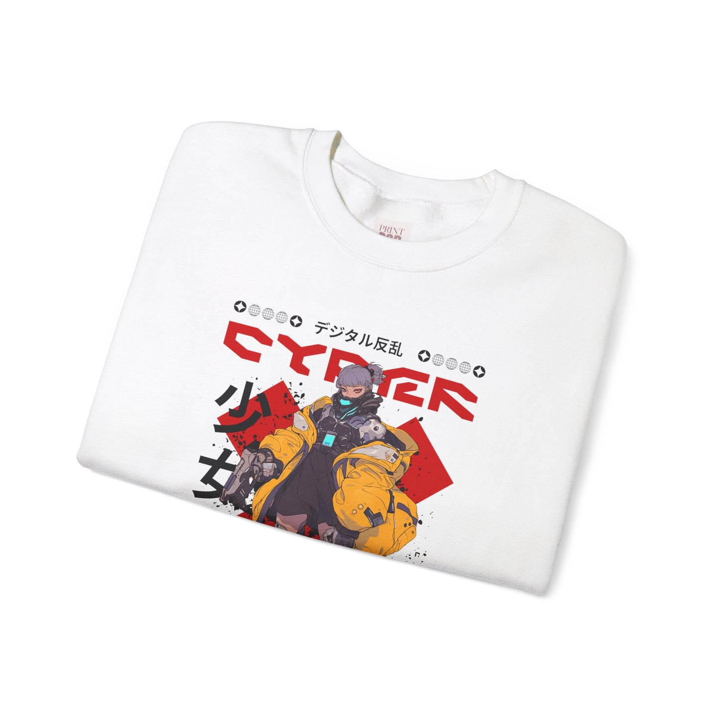 Cyber Warrior Unisex Heavy Blend Crewneck Premium Sweatshirt - Dive into the Wired Wilds